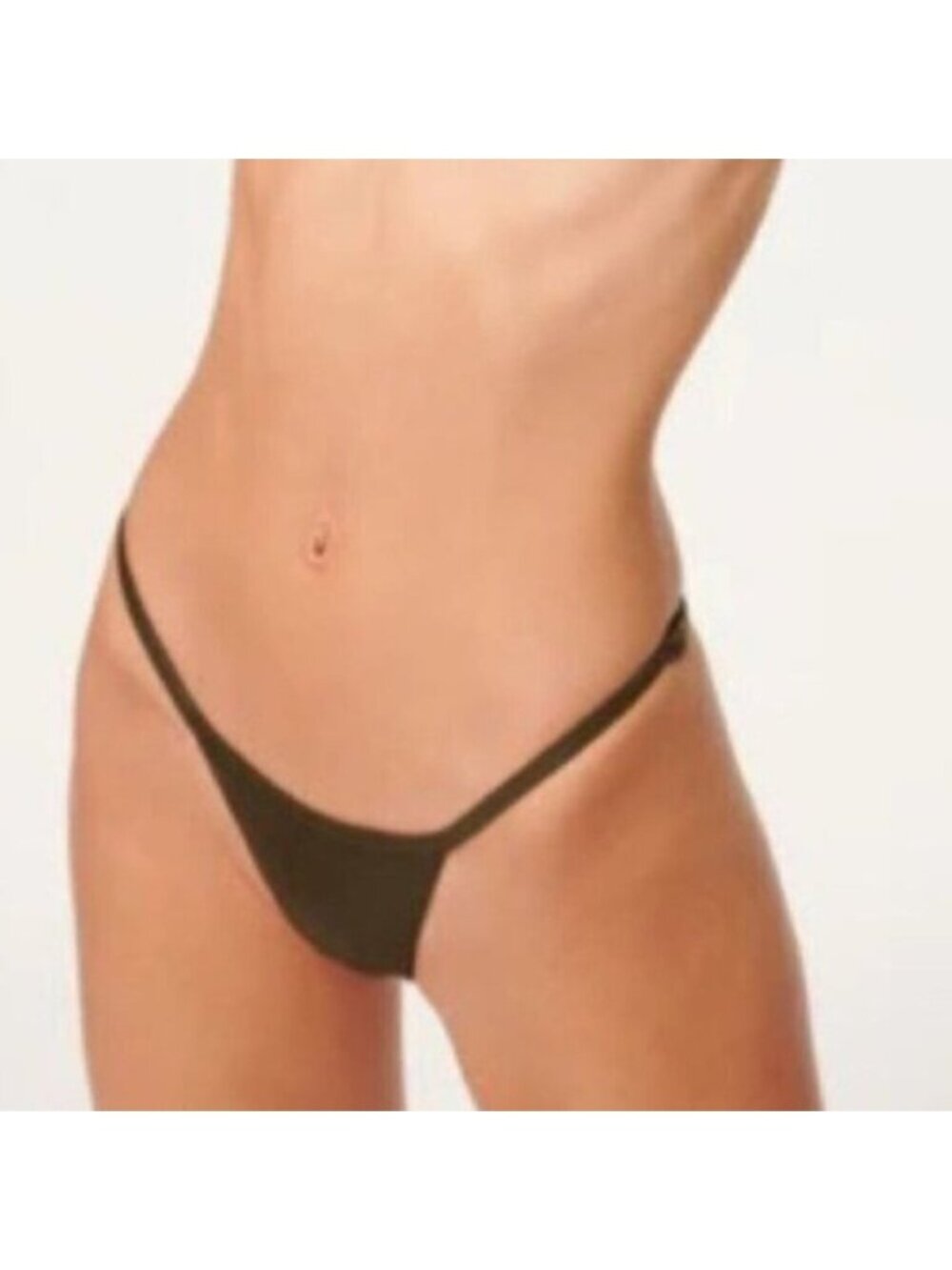 NWT Good American Green Stormy Shine Perfect Fit Bikini Bottom Size 2/Medium